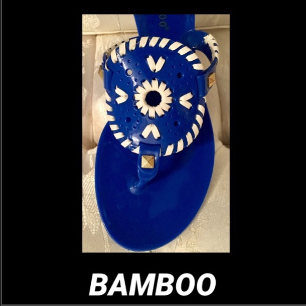 Bamboo Electric Blue Tribal Flip Flop